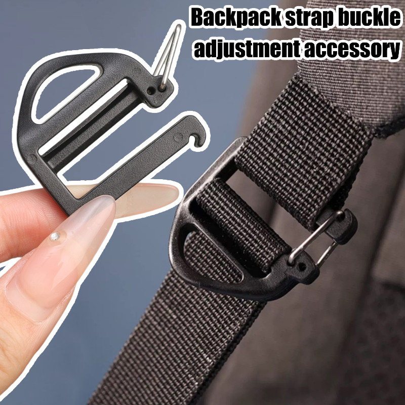 20Pcs Black Backpack Strap Adjustment Buckle - Removable Curved Slider ...