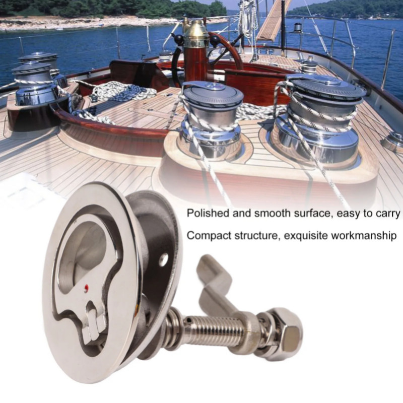 Marine Grade Stainless Steel Cam Lock 316 Stainless Steel Boat Cam Latch - Marine Flush Hatch Pull With Back Plate Marine City Cam Latch