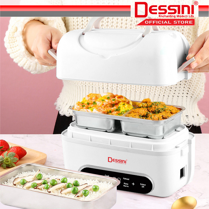 DESSINI ITALY 1L Electric Rice Cooker Lunch Box Non Stick Stainless ...
