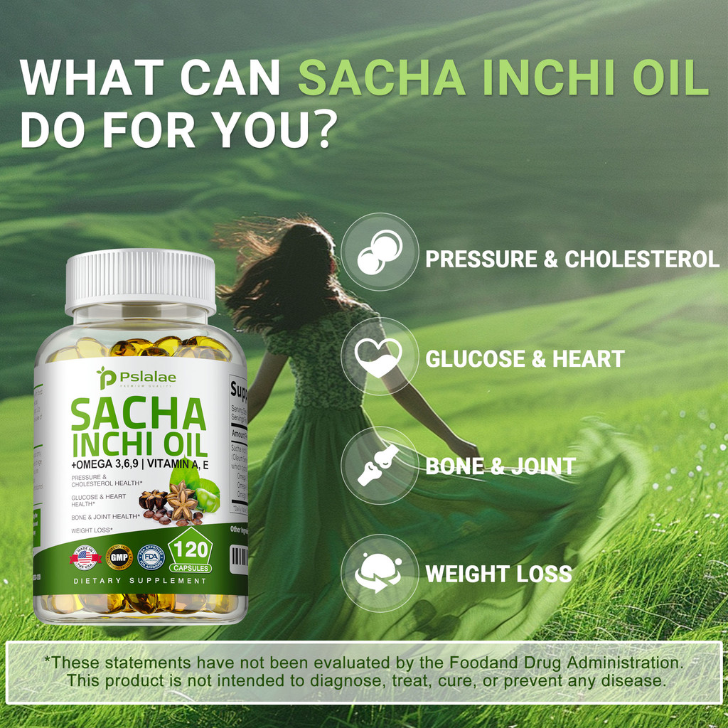 Premium Inca Inchi Oil 550 mg, Healthy Heart, Brain, Eyes, Immunity ...