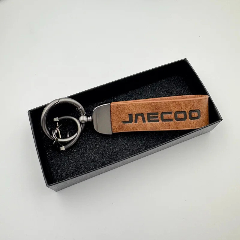 Leather Keychain Car Key Ring With 3D logo For Omoda JAECOO J7 2025 ...