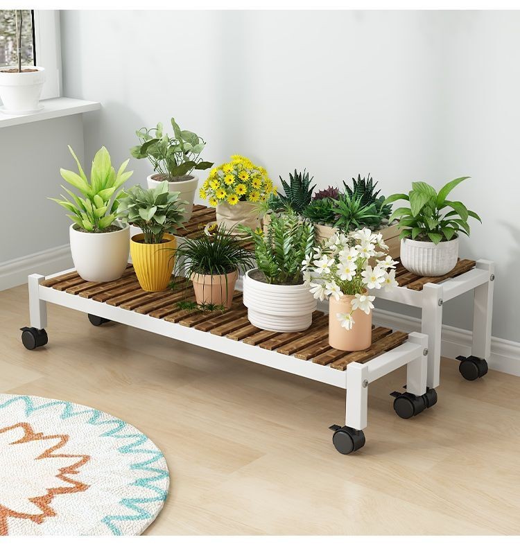 【Ready stock】Movable Flower Stand Balcony Succulent Flower Rack Living ...