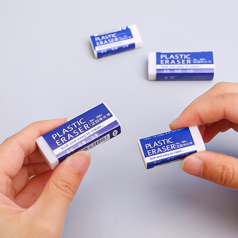 SayYes Plain White Plastic Eraser School Students Exam Use Eraser Study ...