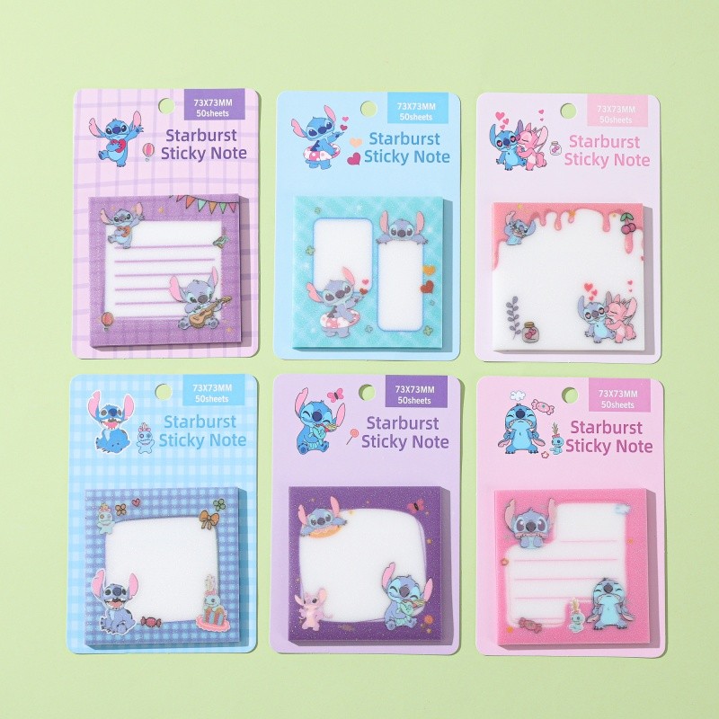 Stitch Starburst Sticky Notes Set - 50 Sheets PET Transparent Memo Pads ...