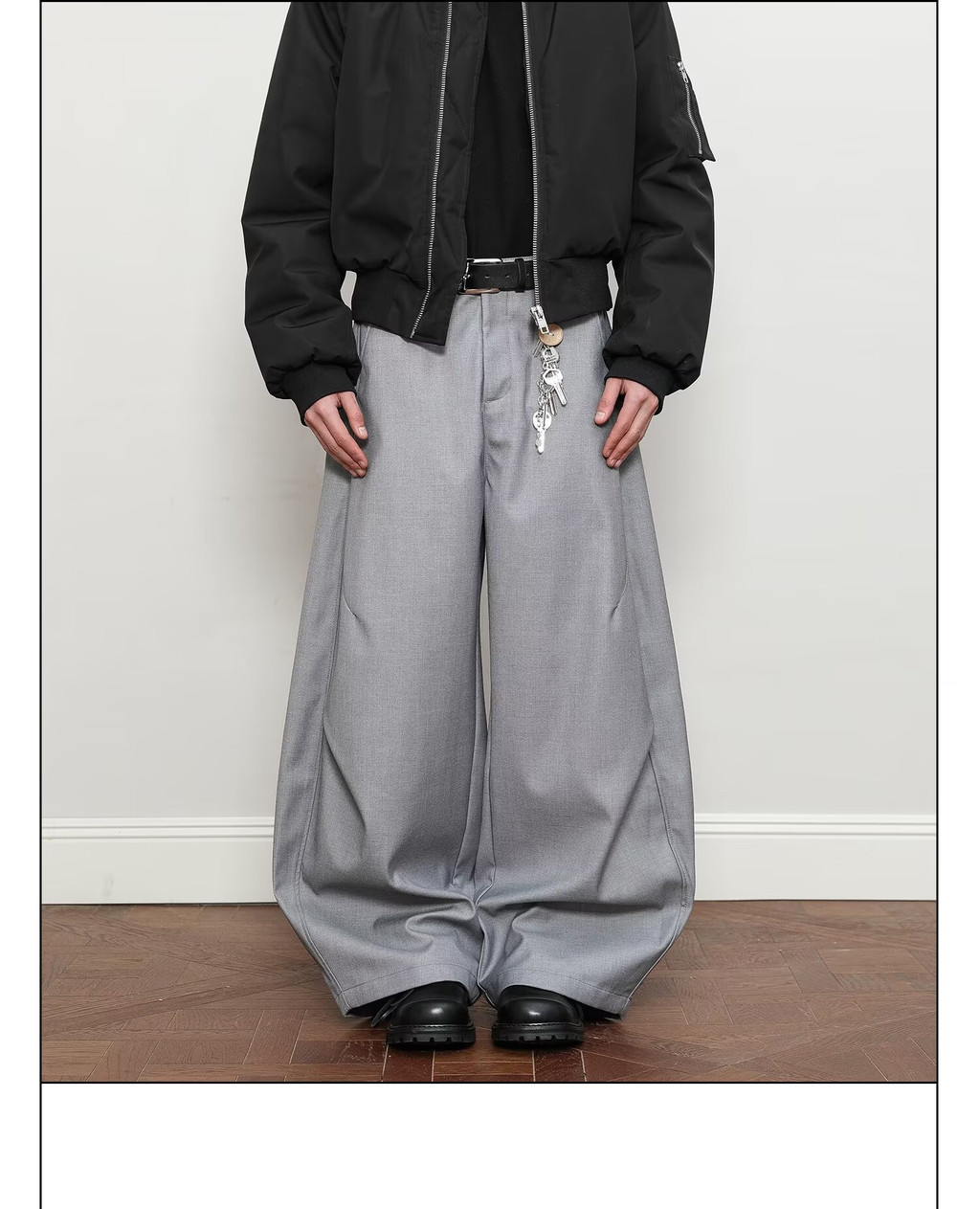 Baggy pants men Wide leg straight leg pants Suit pants, loose pants ...