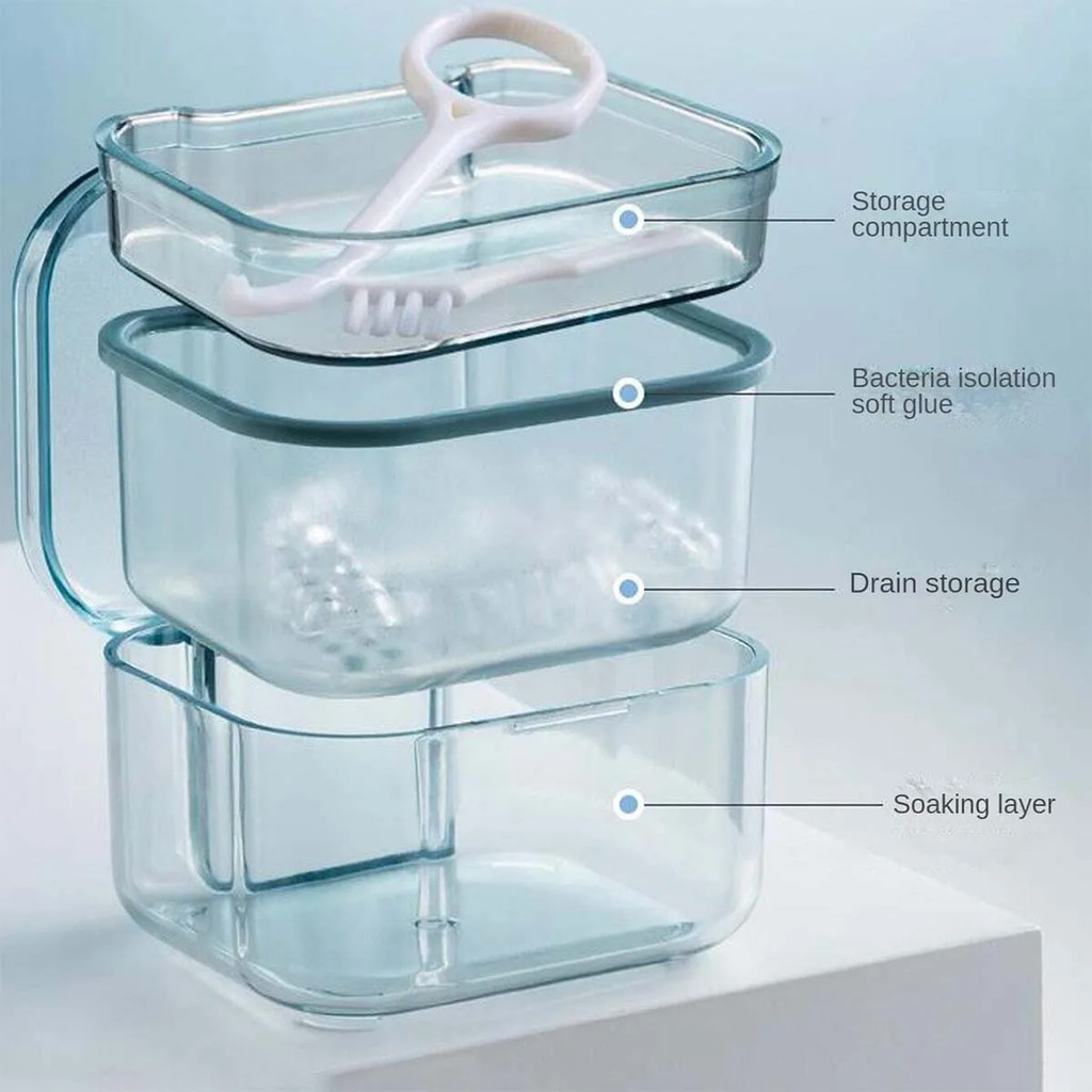 Denture Box Dental Retainer Orthodontic Mouth Guard Container Oral ...