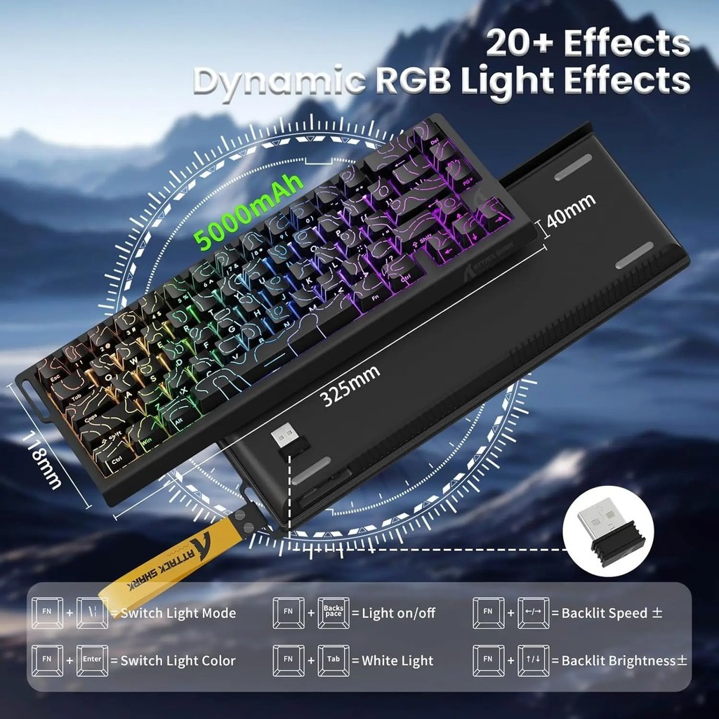 ATTACK SHARK X68 PRO HE Wireless Rapid Trigger Gaming Keyboard 8K ...