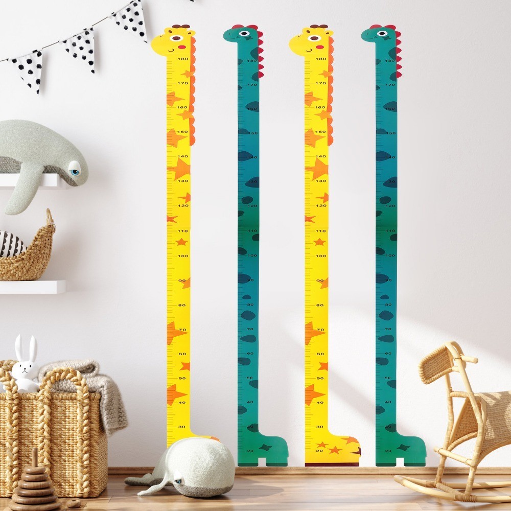 20-180CM Kids Height Chart Cartoon Dinosaur Giraffe Wall Height ...