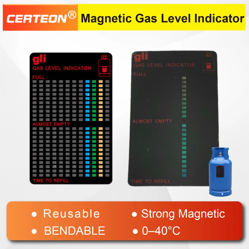 Magnetic LPG fuel level indicator sticker with temperature sensing ...