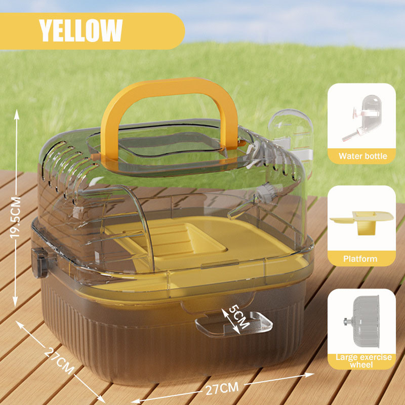 Portable Hamster Cage Handheld with Water Dispenser Transparent Outdoor ... - Portable Hamster Habitats For Outdoor Travel