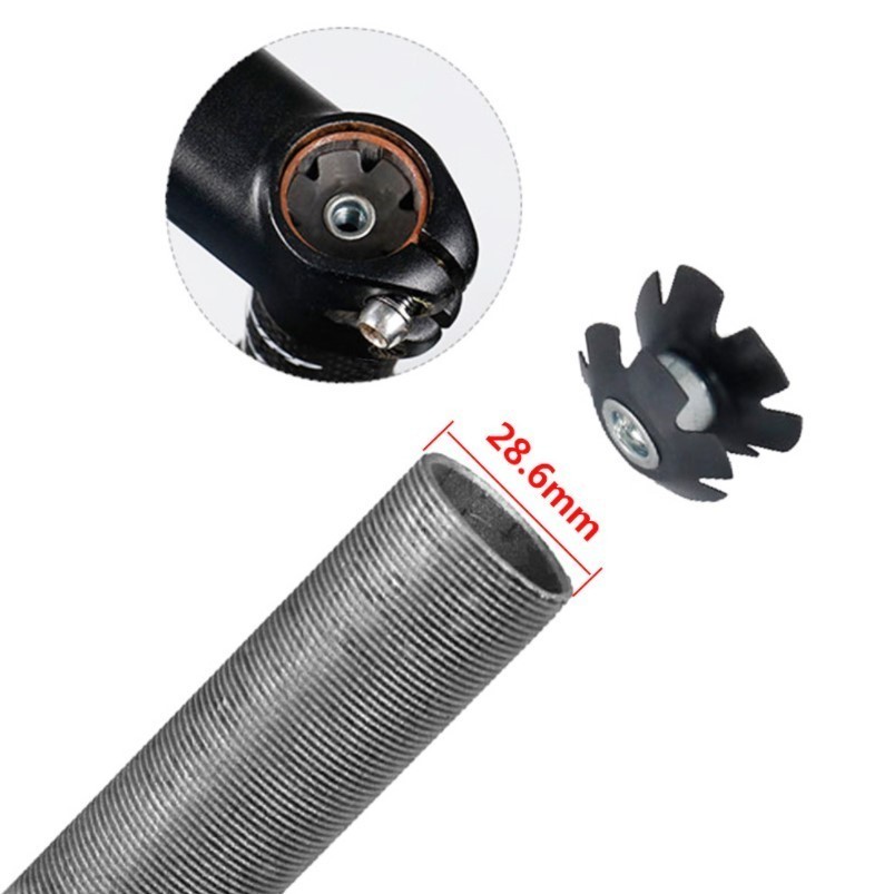 Hollow Bolt, Top Cap and Star Nut for 1 1/8 - Black