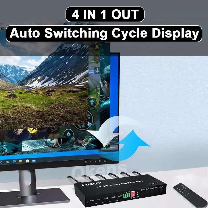 4 in 1 Out Cycle Display 4x1 HDMI Auto Switch 4K 60Hz 3D HDR EDID HDMI ...