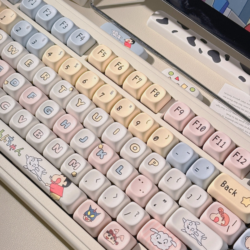 PBT Keycap MOA Cute Shin-chan Round Keycap Anime Cute Dye Sublimation ...