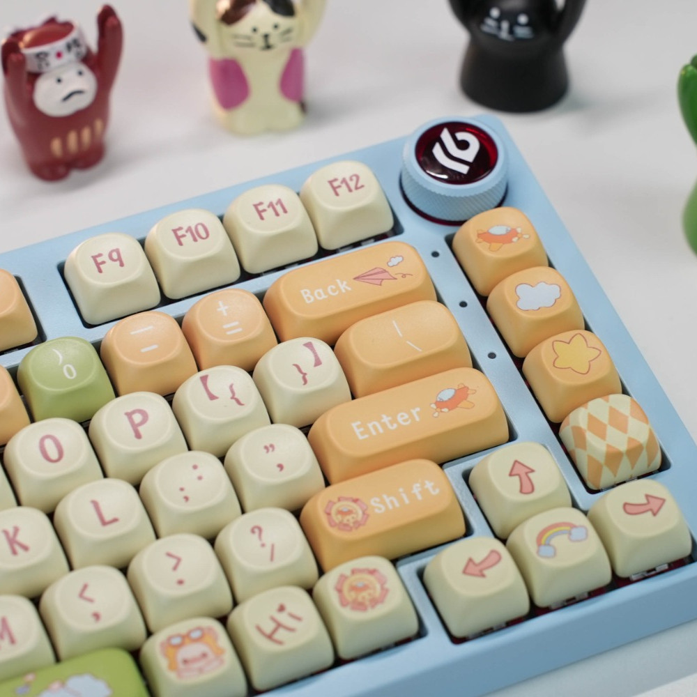 Little Pig Pilot Keycap Cute Green MOA Profile PBT Material DYE-SUB for ...