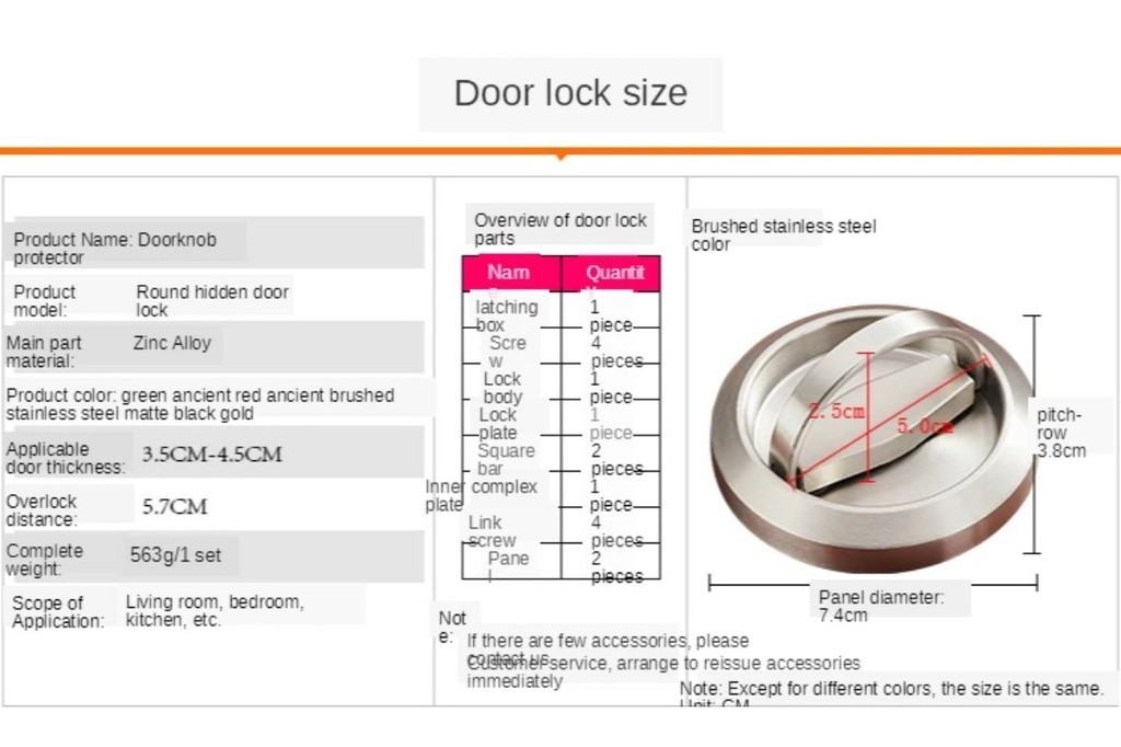Two Size Beautiful Invisible Locks 3 Colors backdrop Invisible Handle ...