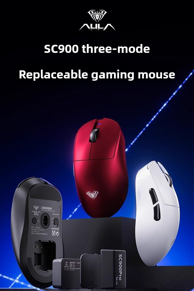 AULA SC900 Pro/Max Wireless Tri-mode Esports Mouse Dual 8K Lightweight ...