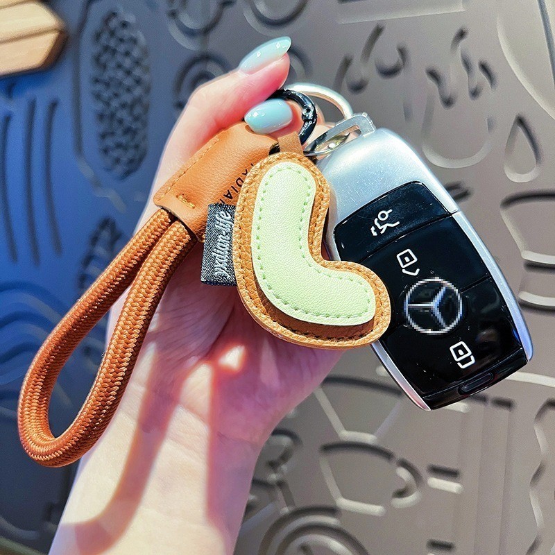 Exquisite Leather 26 Letters Key Ring Colorful Anti-Lost Braided Rope ...