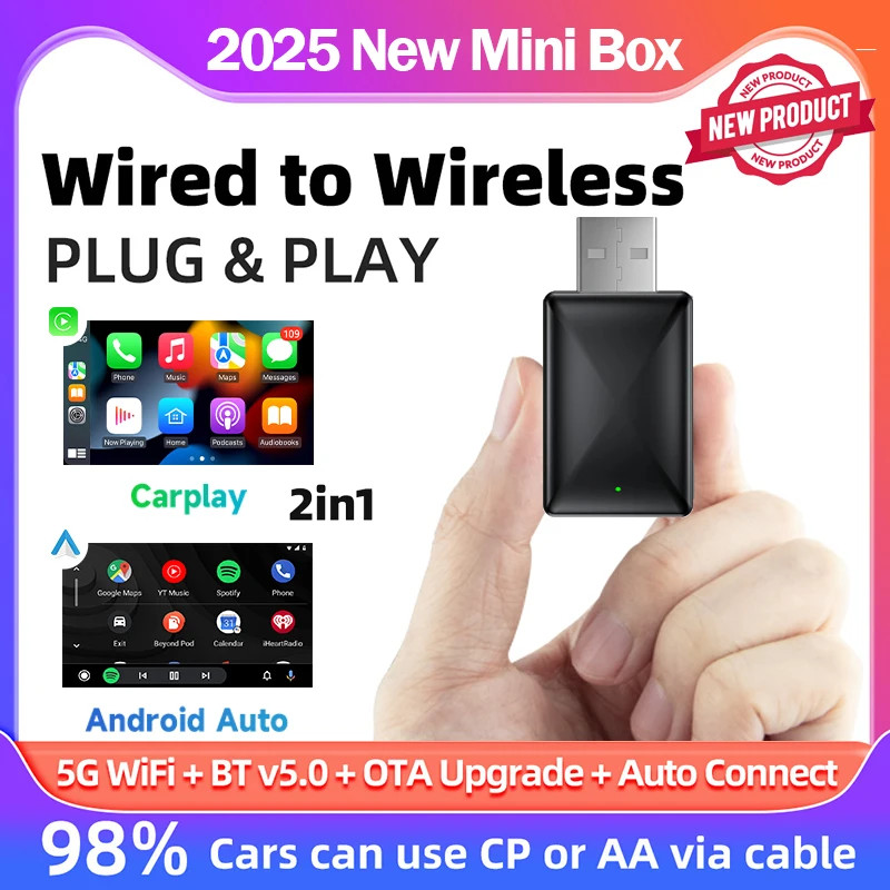New 2 In 1 Smart Box Wireless CarPlay Dongle Wireless Android Auto ...