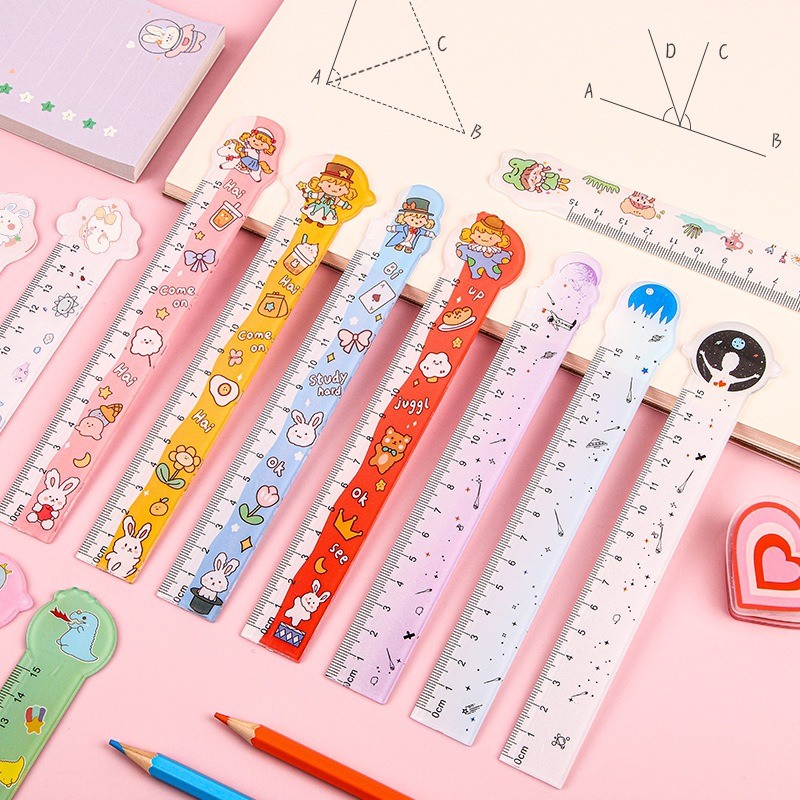 SayYes Measuring Ruler Cute Cartoon Acrylics Ruler Line Drawing Rulers ...