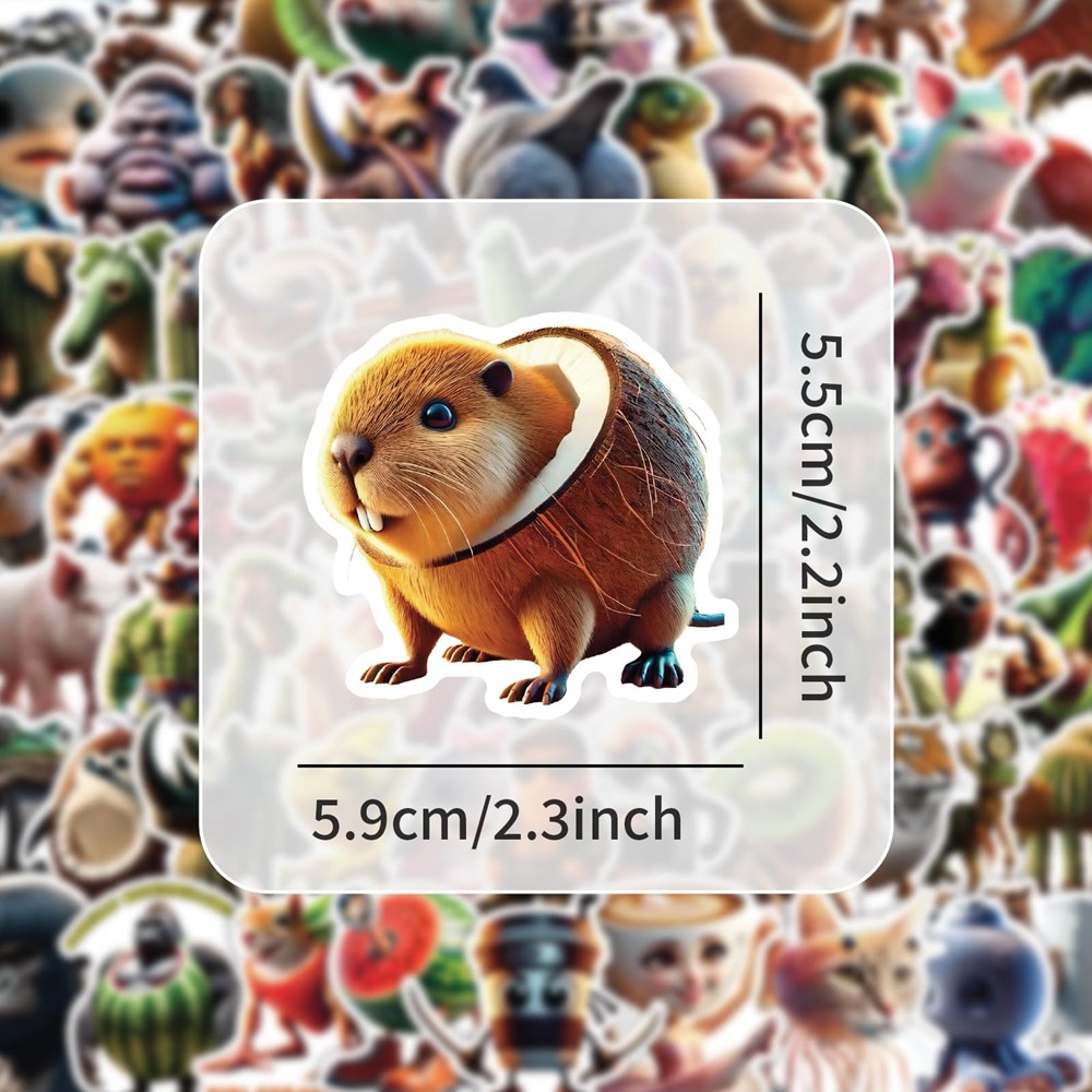 50/100Pcs Abstract Animal Stickers Tung Tung Sahur Italian Brainrot ...