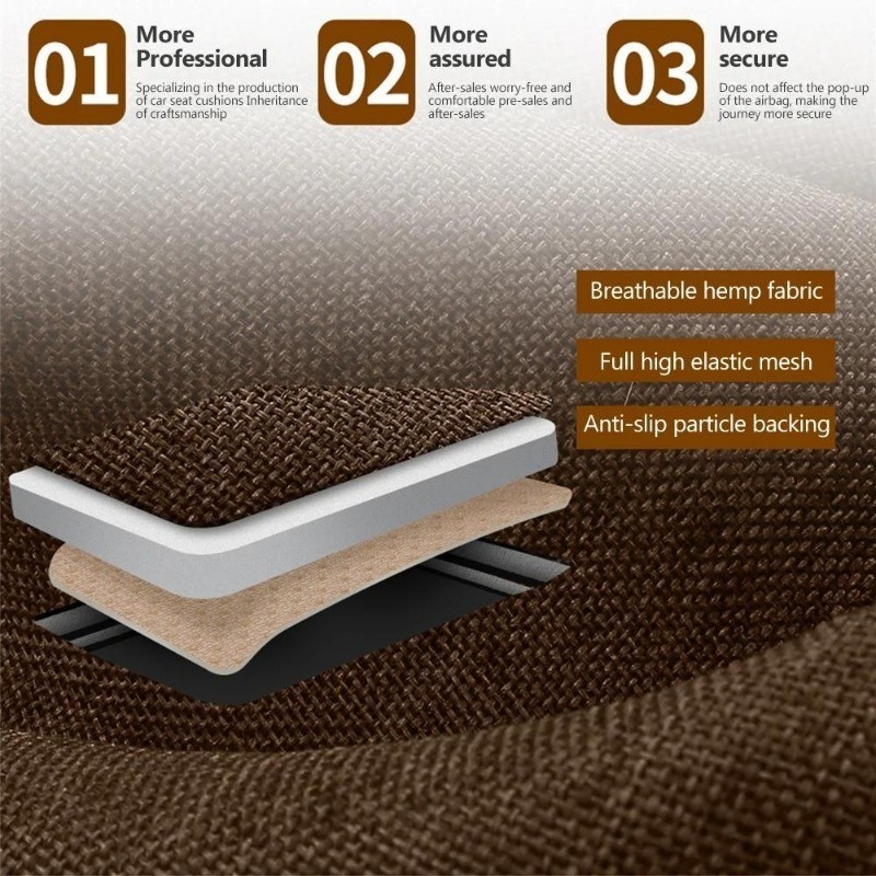 Car Seat Front Cover Flocking Cloth Cushion Non Slide Auto Protector ...