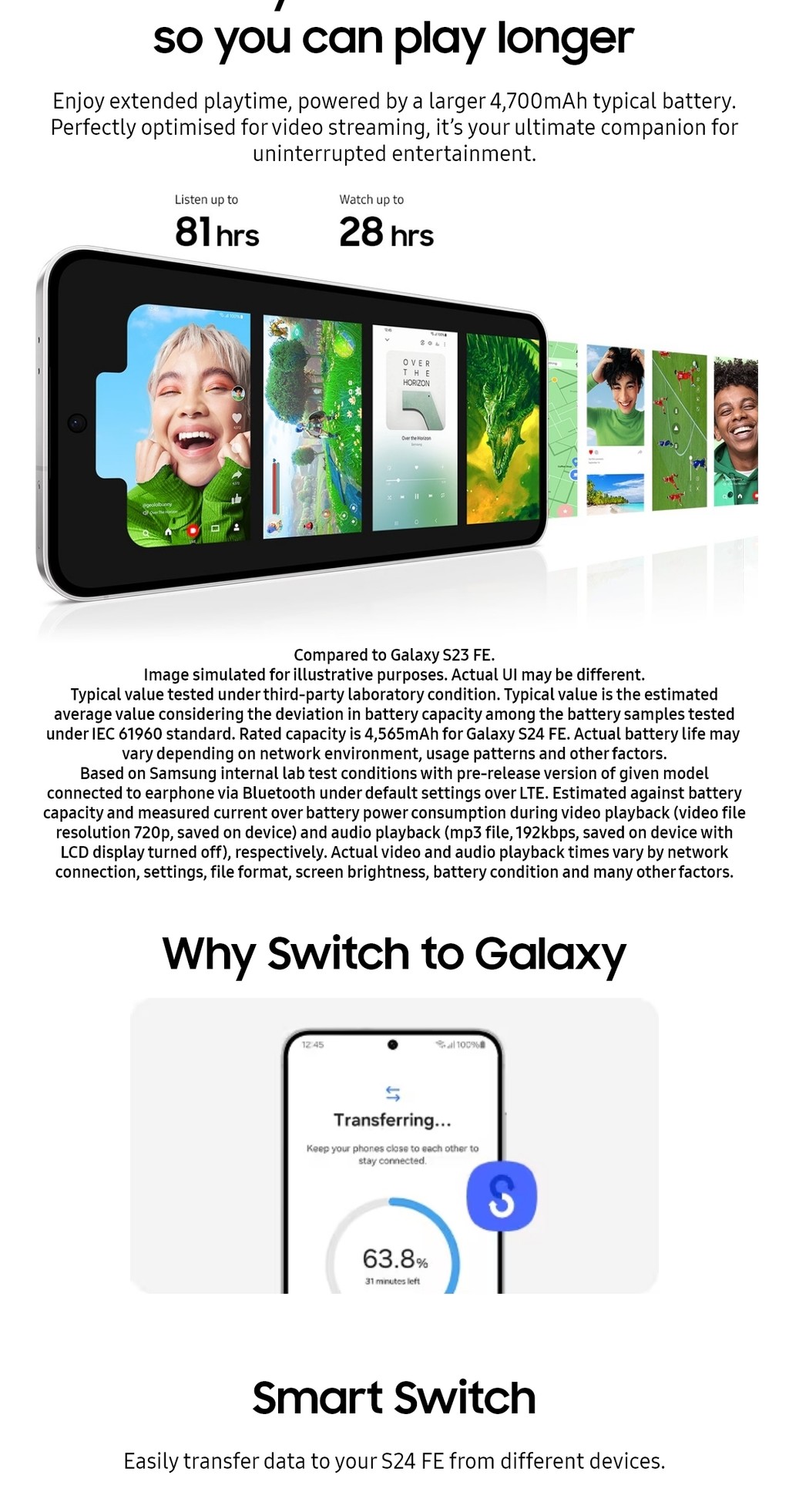 SAMSUNG Galaxy S24 FE AI Phone, 128GB Unlocked Android Smartphone, High