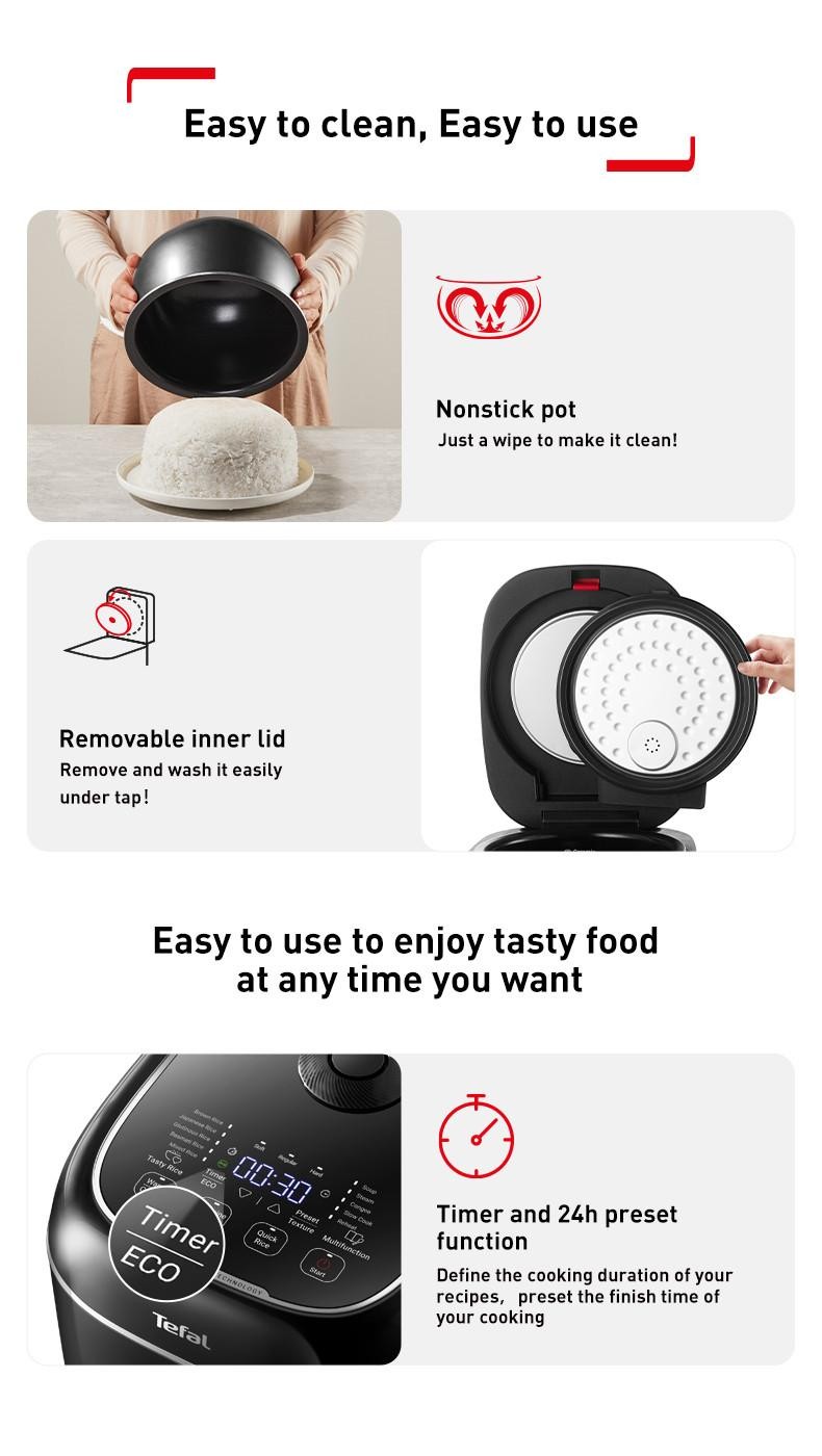 [NEW] Tefal 1.8L (10 Cups) Delirice Max Fuzzy Logic Rice Cooker RK7778 ...