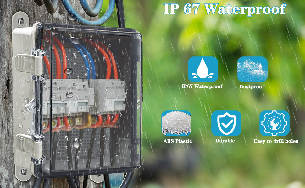 IP66 Waterproof Junction Box Gray/Transparent Electrical Enclosure ABS ...