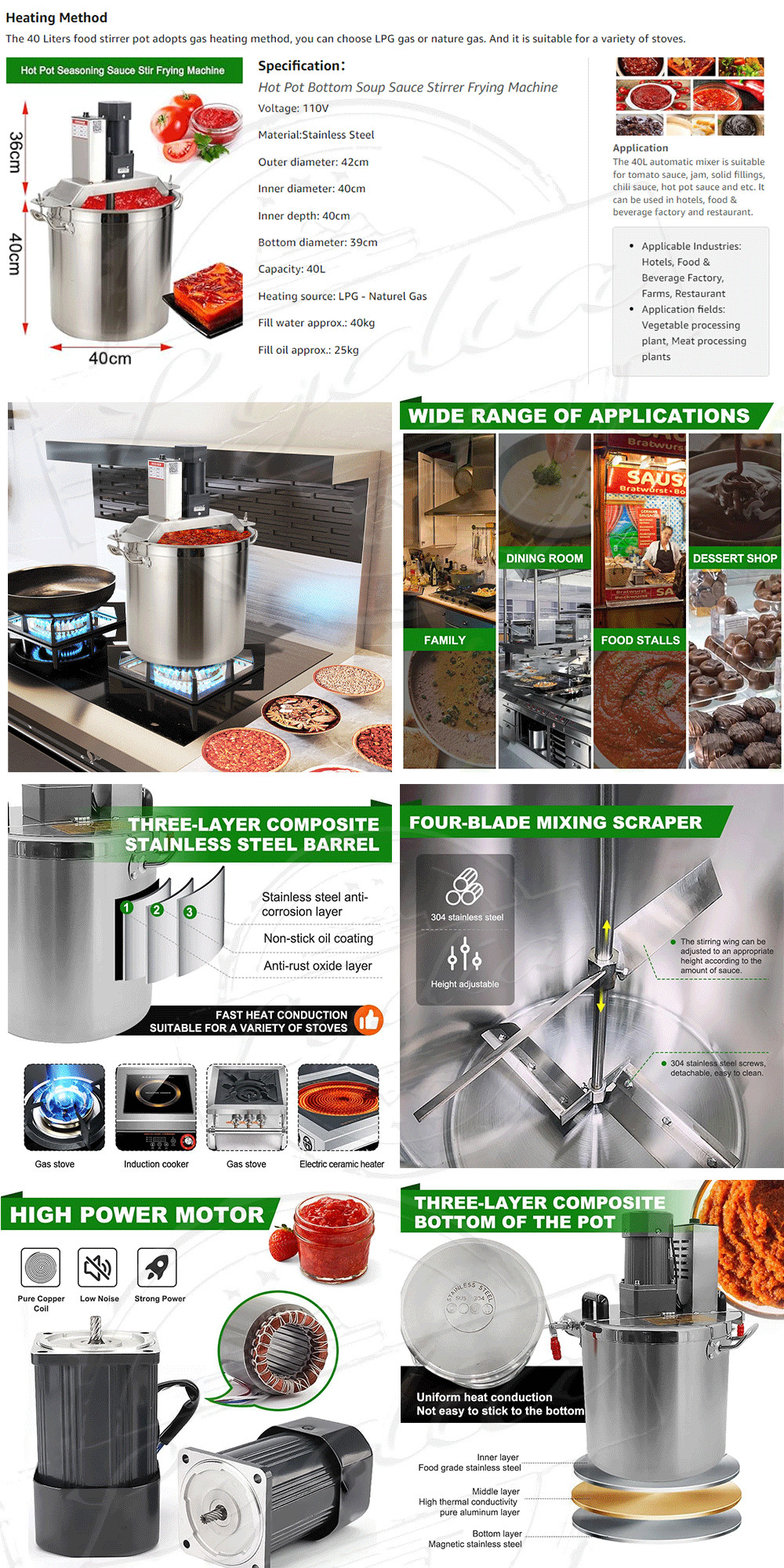 Automatic food pot stirrer Automatic sauce, stir-fry mixer, cooking ...