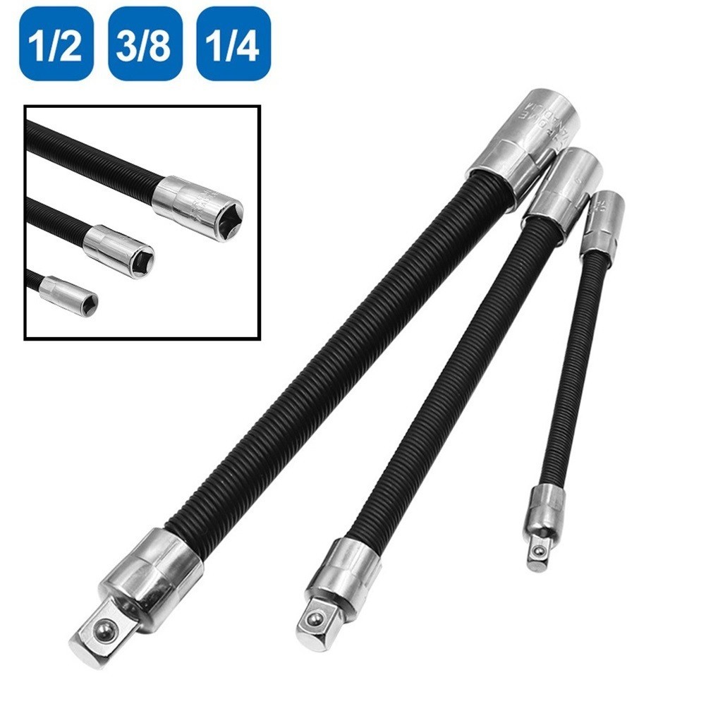 [JELLY0530] 1/4 3/8 1/2 Driver Flexible Long Socket Extension Rod ...