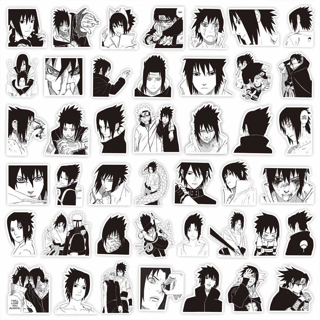 70Pcs Sasuke Uchiha Sticker Pack - Naruto Anime Decals for Laptops ...