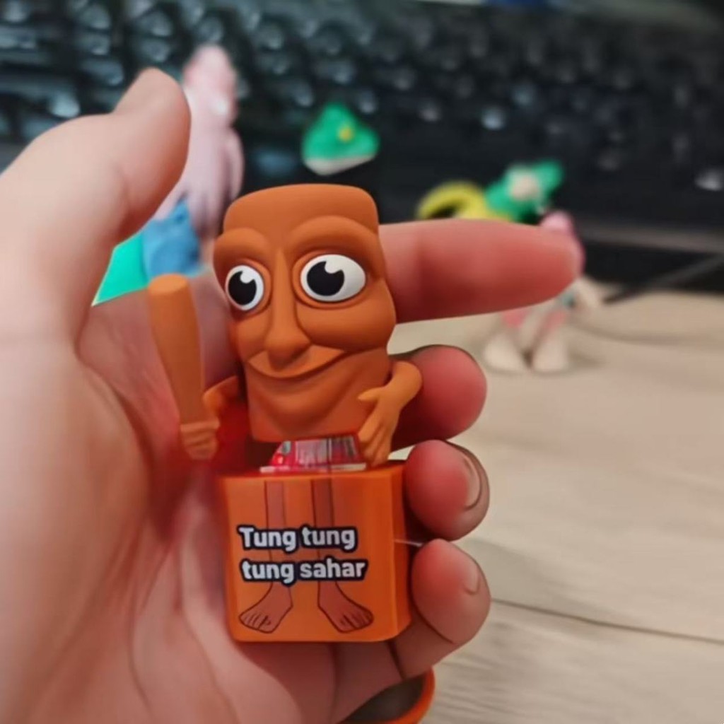 Tung Tung Sahur Toy Wooden Stick Man Decompression Button Creative ...