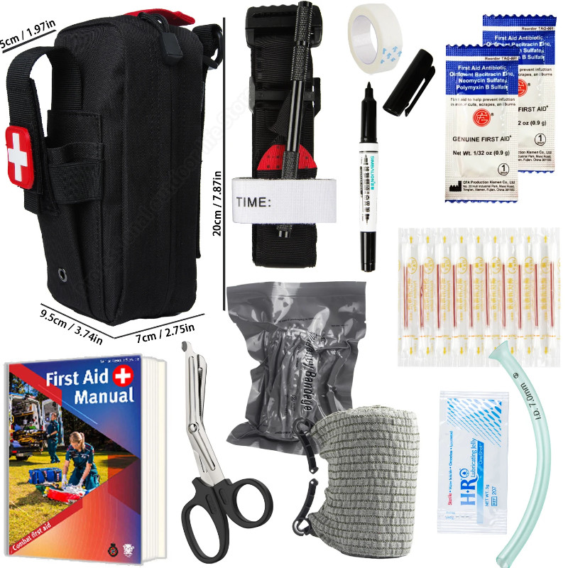 Emergency Survival Kit Gear First Aid Kit Admin Pouch EMT Camping Gear ...