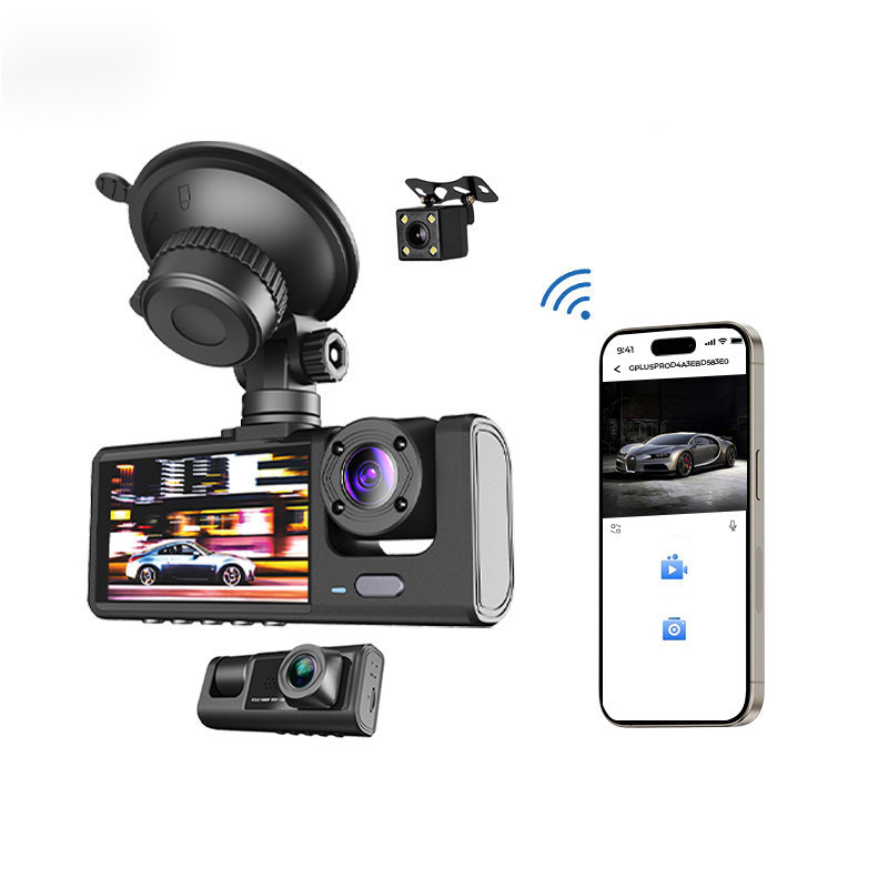 【Front+Interior+Rear】3 Cameras Dashcam 1080P HDR Driving Recorder ...