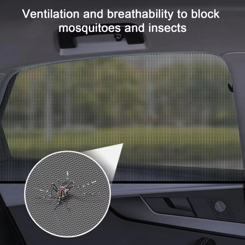 2PCS Car Mosquito Screen Windows Front/Rear Side Window UV Sunshine ...