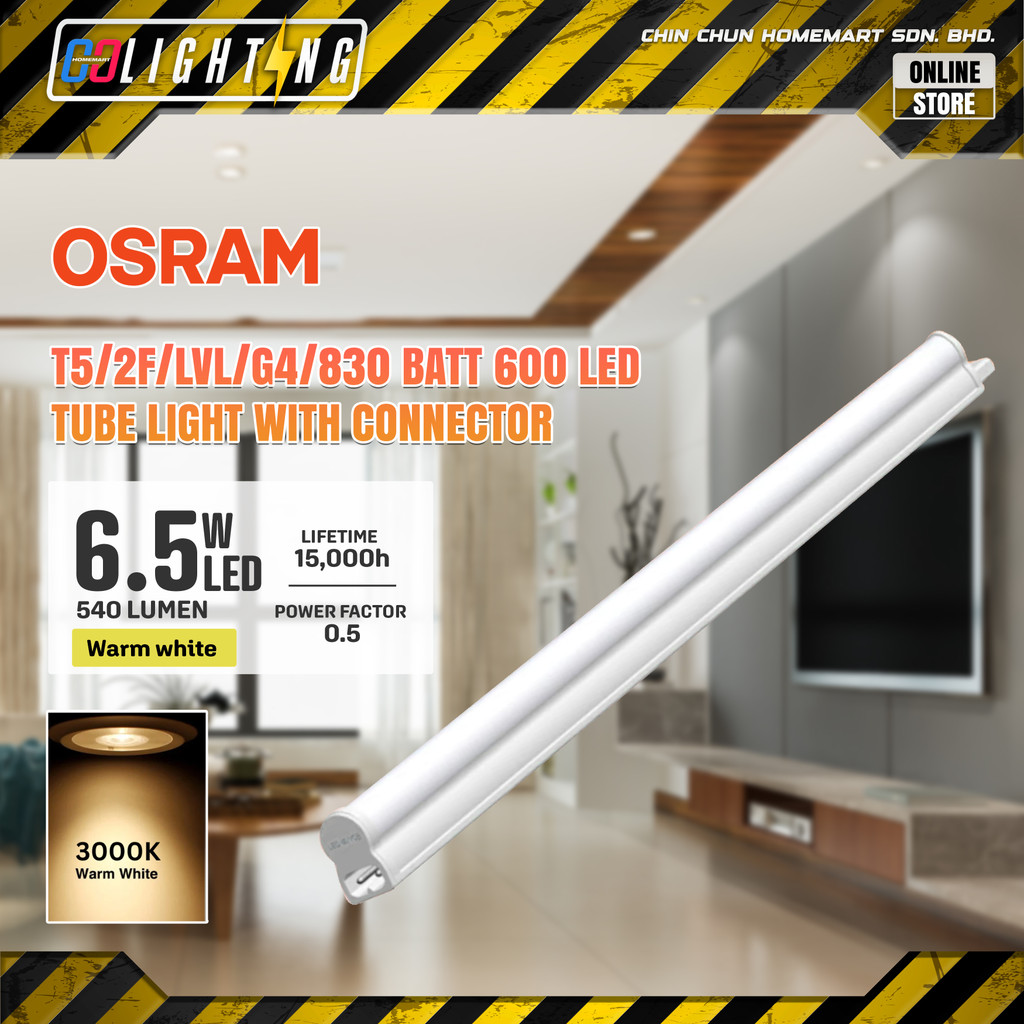 LEDVANCE T5 2F LEDVALUE BATTEN 600 G4 24X1 [6.5W] Tube Light Ceiling ...