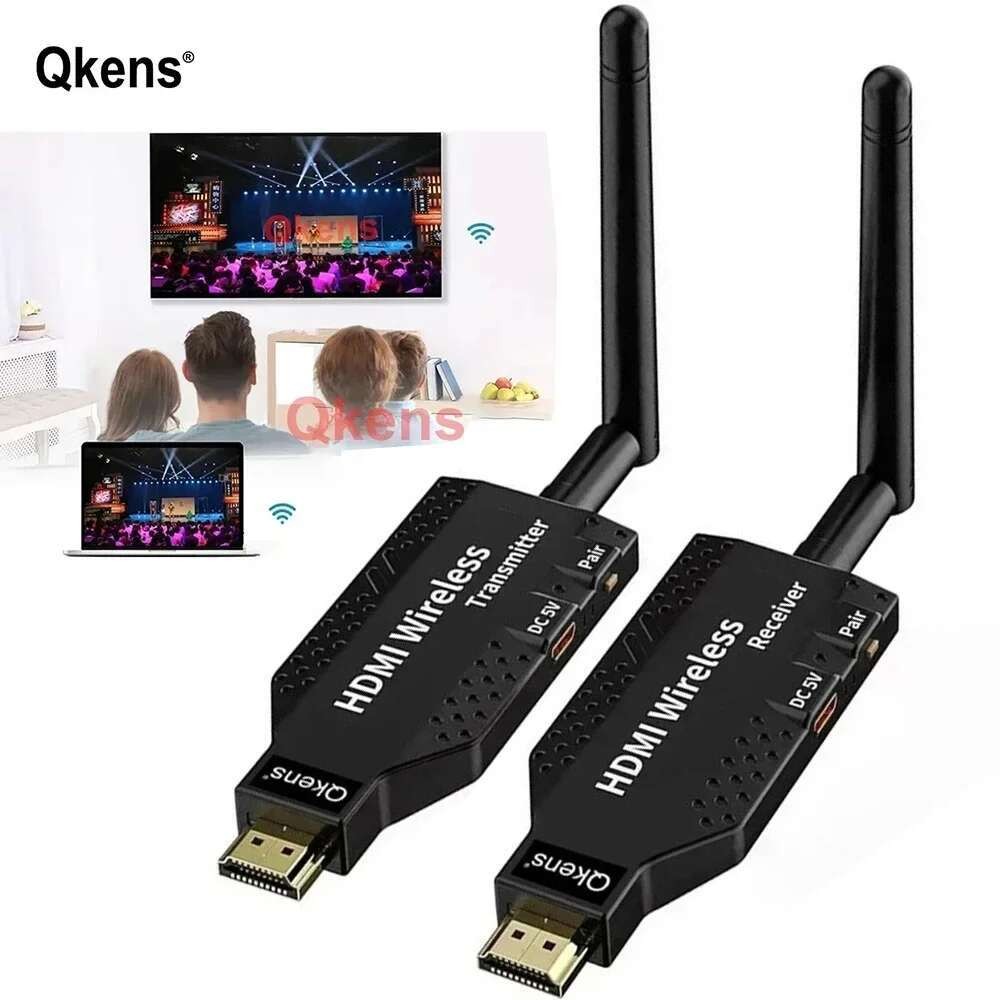 HD 50M Wireless Video Transmitter Receiver HDMI Extender TV Stick ...