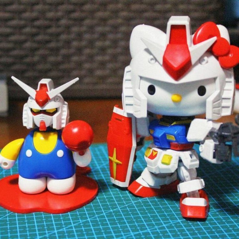 HG 1/144 GTO Hello Kitty Assembly Model Movable Joint Action Figures ...