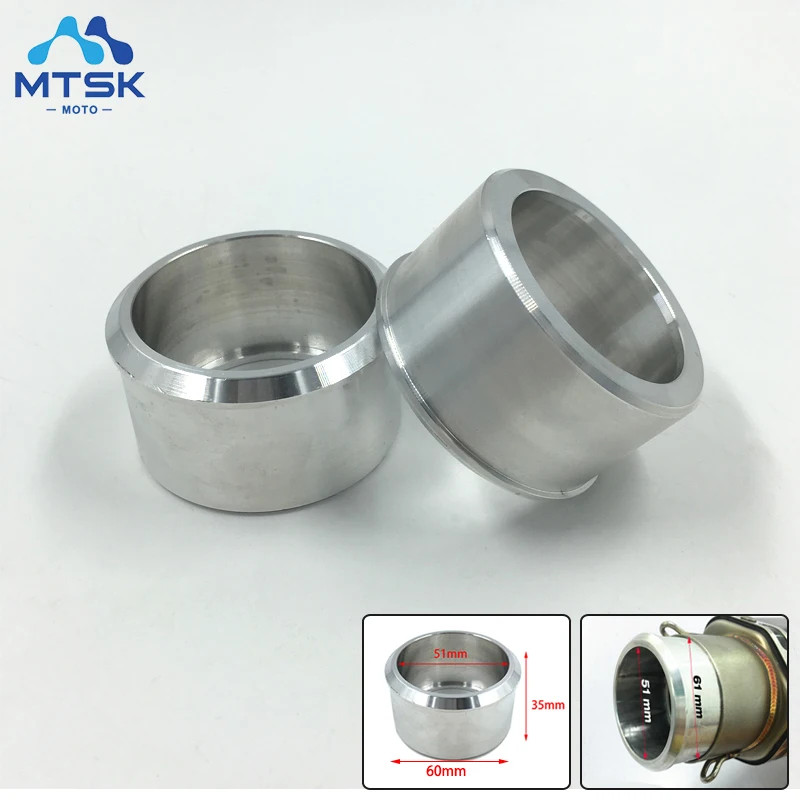 Qiilu 51mm tot 60mm Motorfiets Uitlaatpijp Reducer Reducer