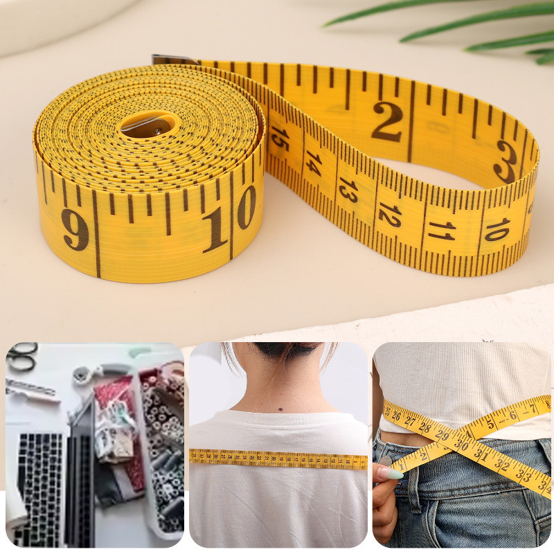 3M PVC Tailor's Flexible Tape Measure - Manual Gauge Reel Ruler - Head ...