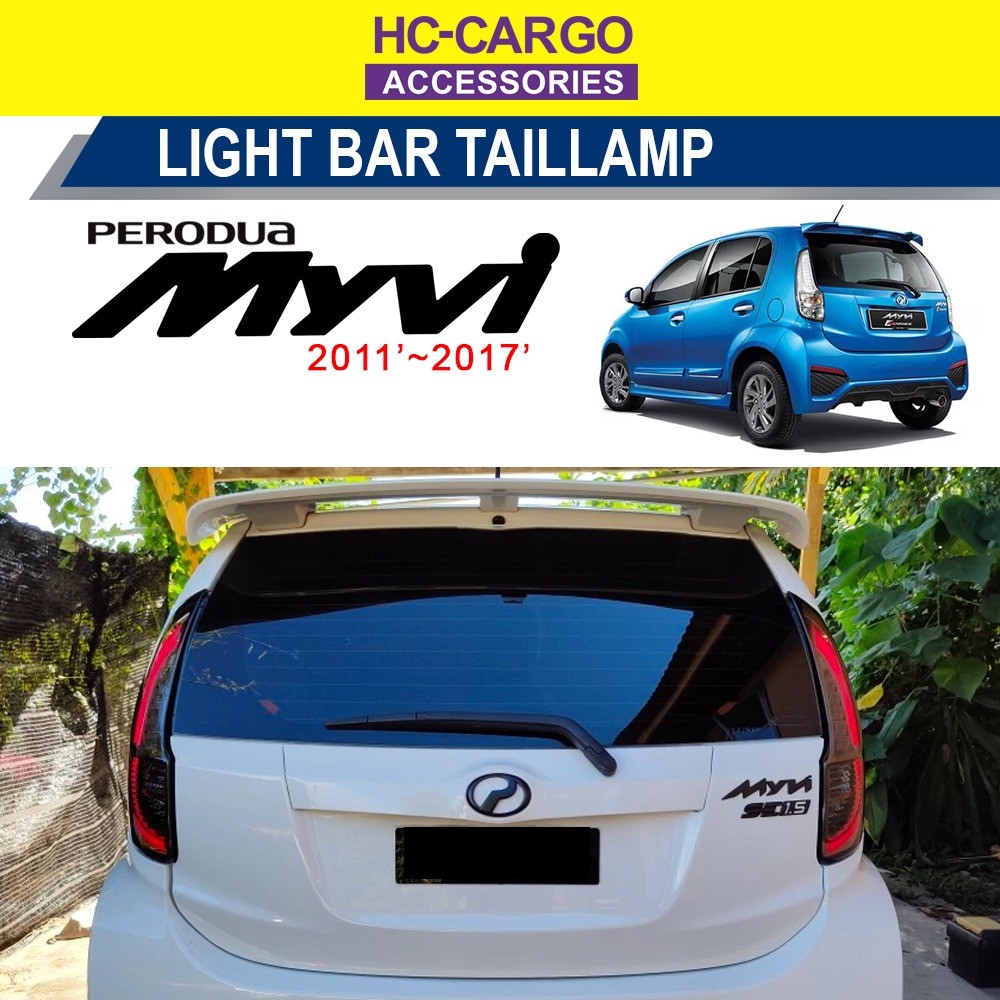 Perodua Myvi 2011 - 2017 G2 Tail Lamp Light Bar Clear Red Smoke 1Set ...
