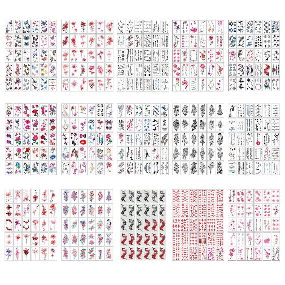 30PCS Fashion Temporary Tattoos Colored Drawing Simulation Tattoos ...