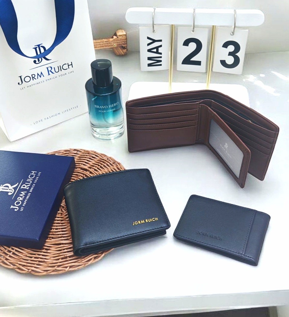 Jorm Ruich Men's Wallet Microfiber Leather Short Wallet Zip Coins ...