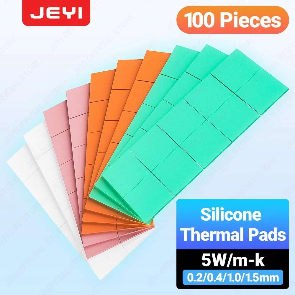 JEYI 100-Pack Thermal Conductive Silicone Pads, M.2 SSD NVMe NGFF ...