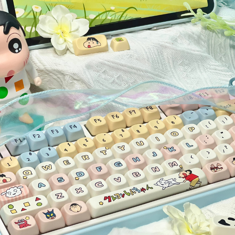 PBT Keycap MOA Cute Shin-chan Round Keycap Anime Cute Dye Sublimation ...