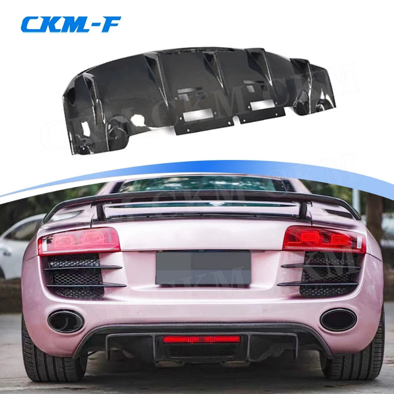Carbon Fiber Rear Lip Diffuser Bumper Guard for Audi R8 GT V8 V10 2010 ...