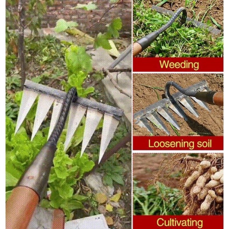 Garden Weeding Rake Cangkul Rumput Tajak Bergigi Wedding Grass Rake ...