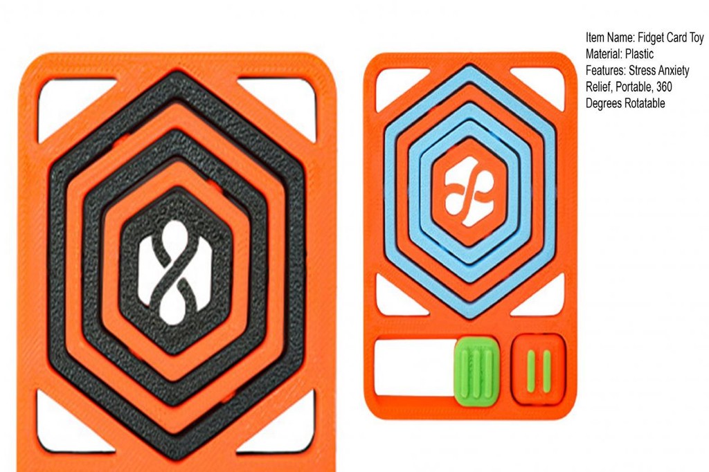 Portable Fidget Card Portable Hexagonal Spinner Fidget Card Toy for ...