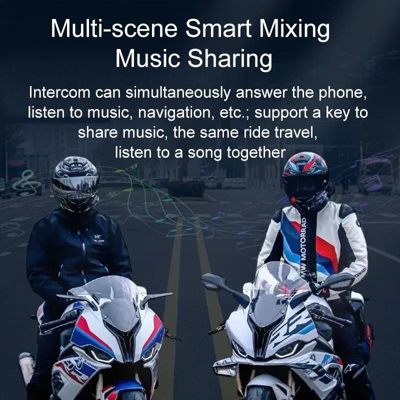 (Ready Stock) Y12 PRO Motorcycle Helmet Intercom Bluetooth 5.4 500M ...