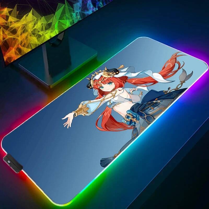LED Light Desk Mat XXL Computer Mousepad Backlight Keyboard mat Table ...
